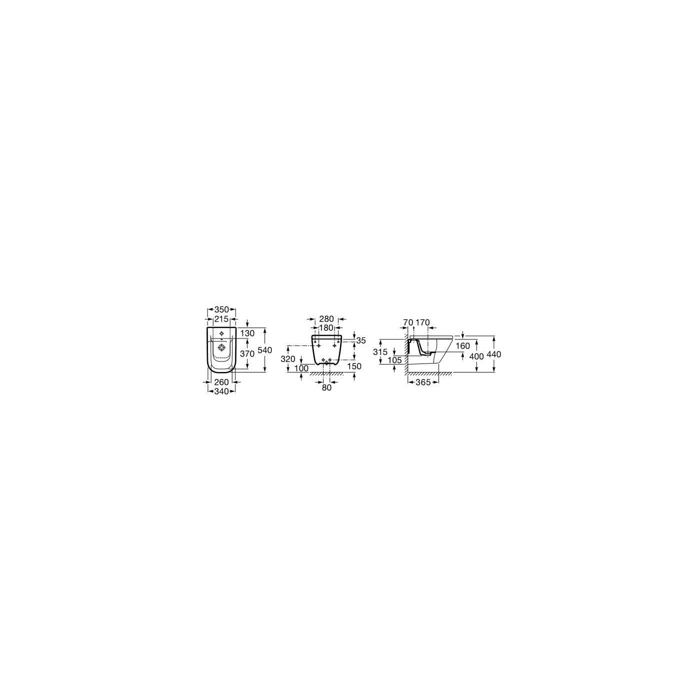Bidet Wiszący Z Ukrytmi Mocowaniami Gap A357476000 Roca