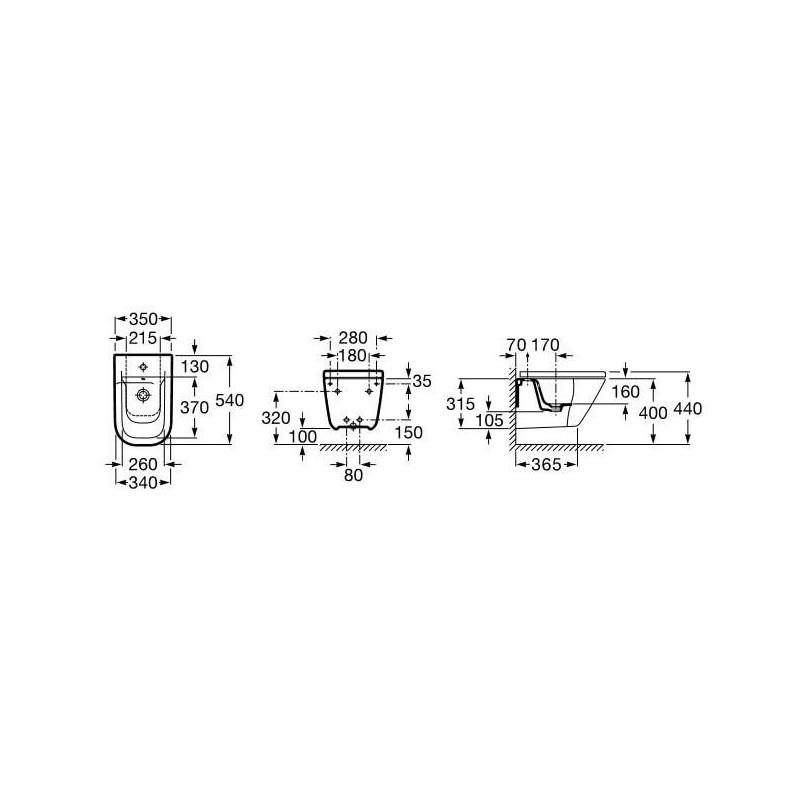 Bidet Wiszący Z Ukrytmi Mocowaniami Gap A357476000 Roca