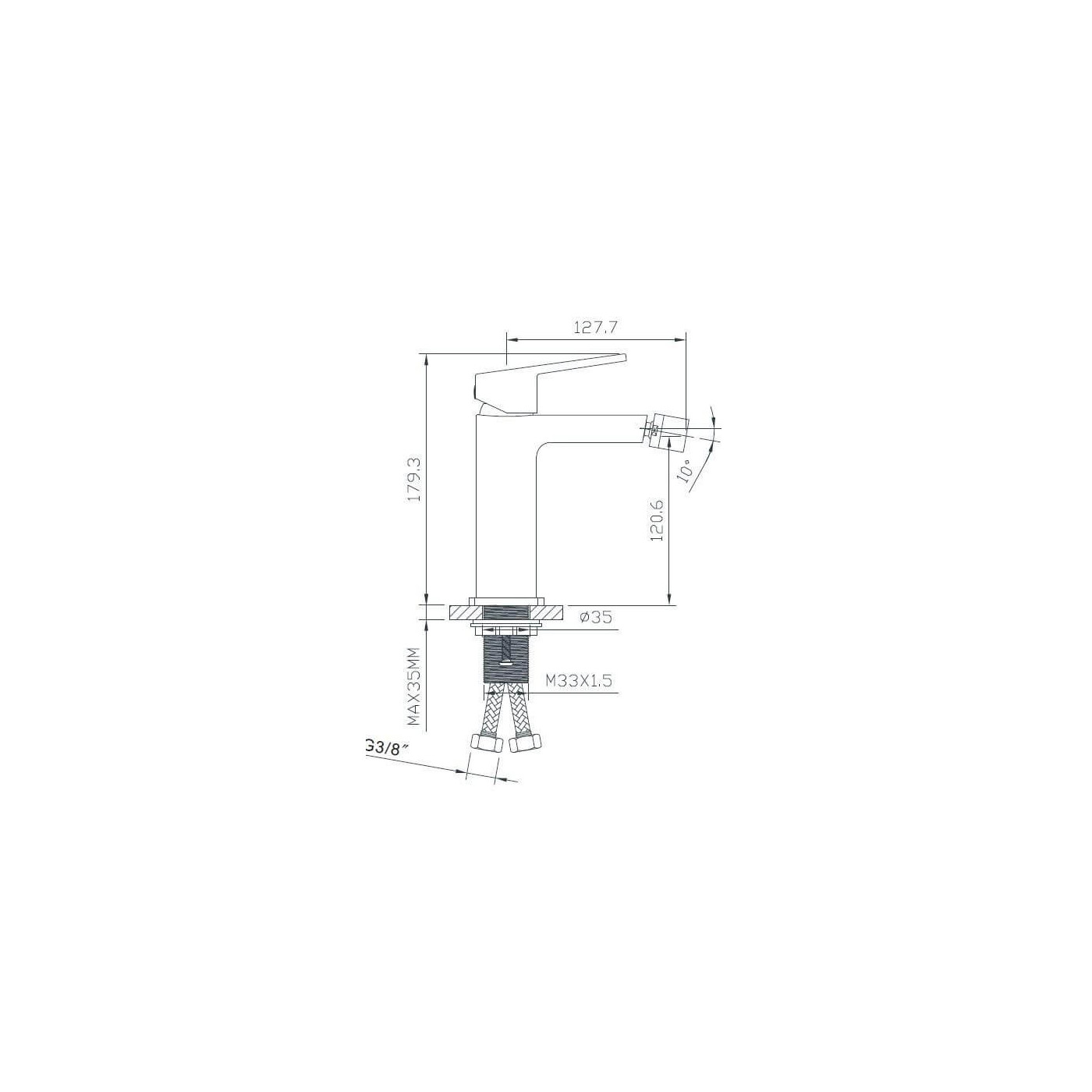 Bateria Bidetowa Teo Gun Metal 02020BN Emporia
