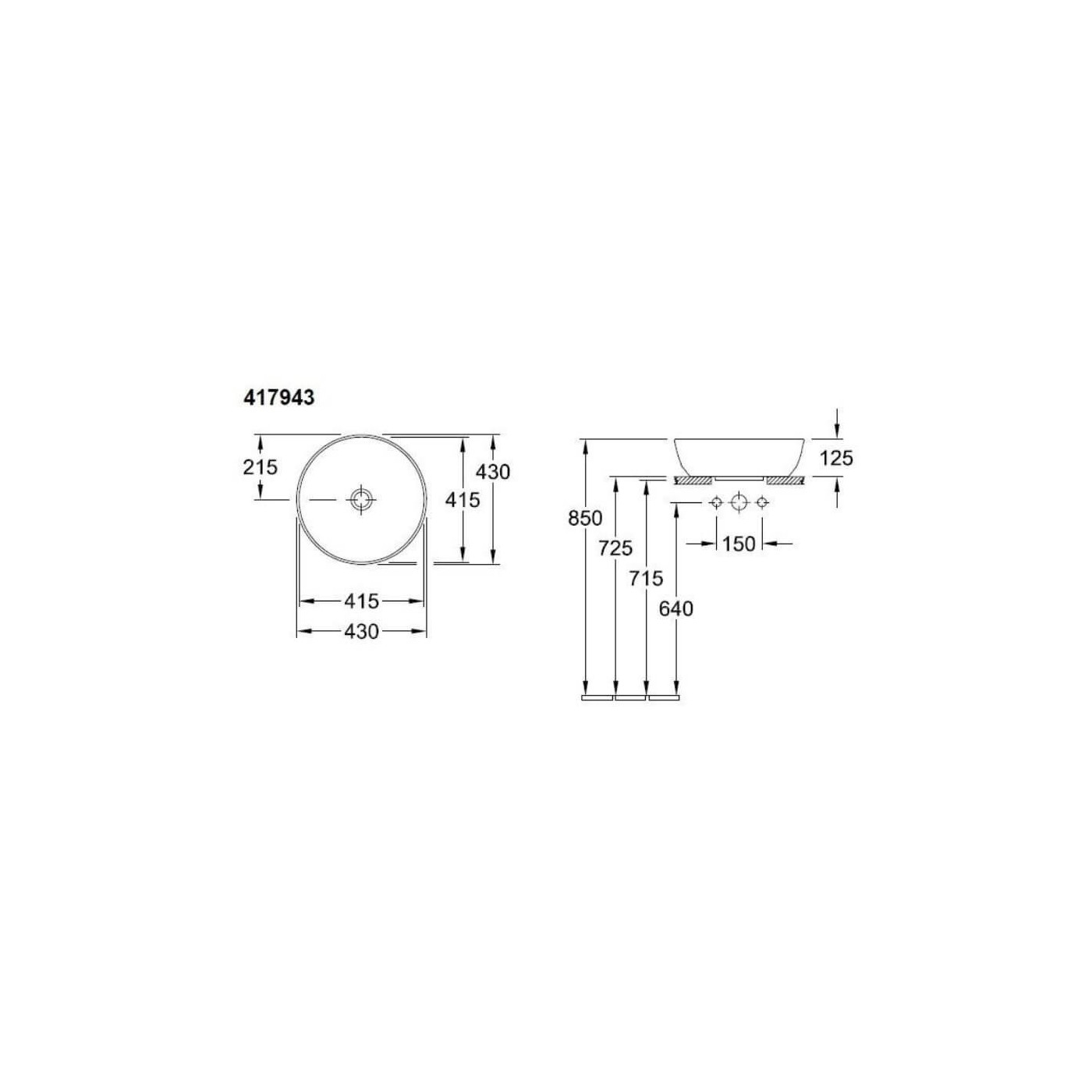 Umywalka Nablatowa Artis 43x43 41794301 Villeroy&Boch