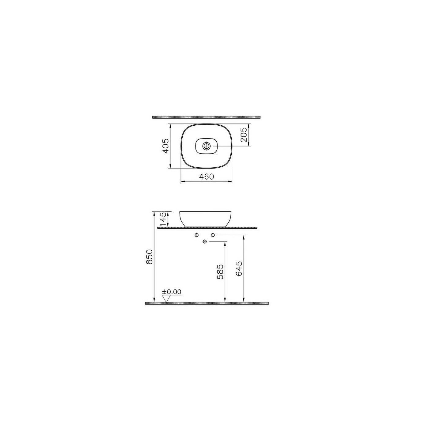 Umywalka Matowa Outline 47x40 5994B401-0016 Vitra