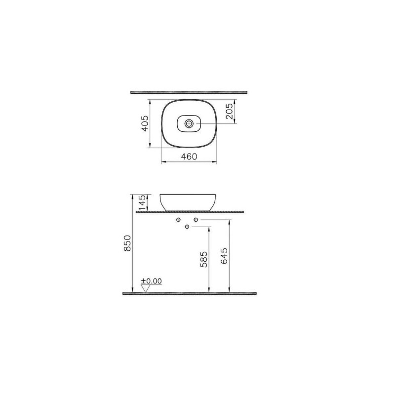 Umywalka Matowa Outline 47x40 5994B401-0016 Vitra