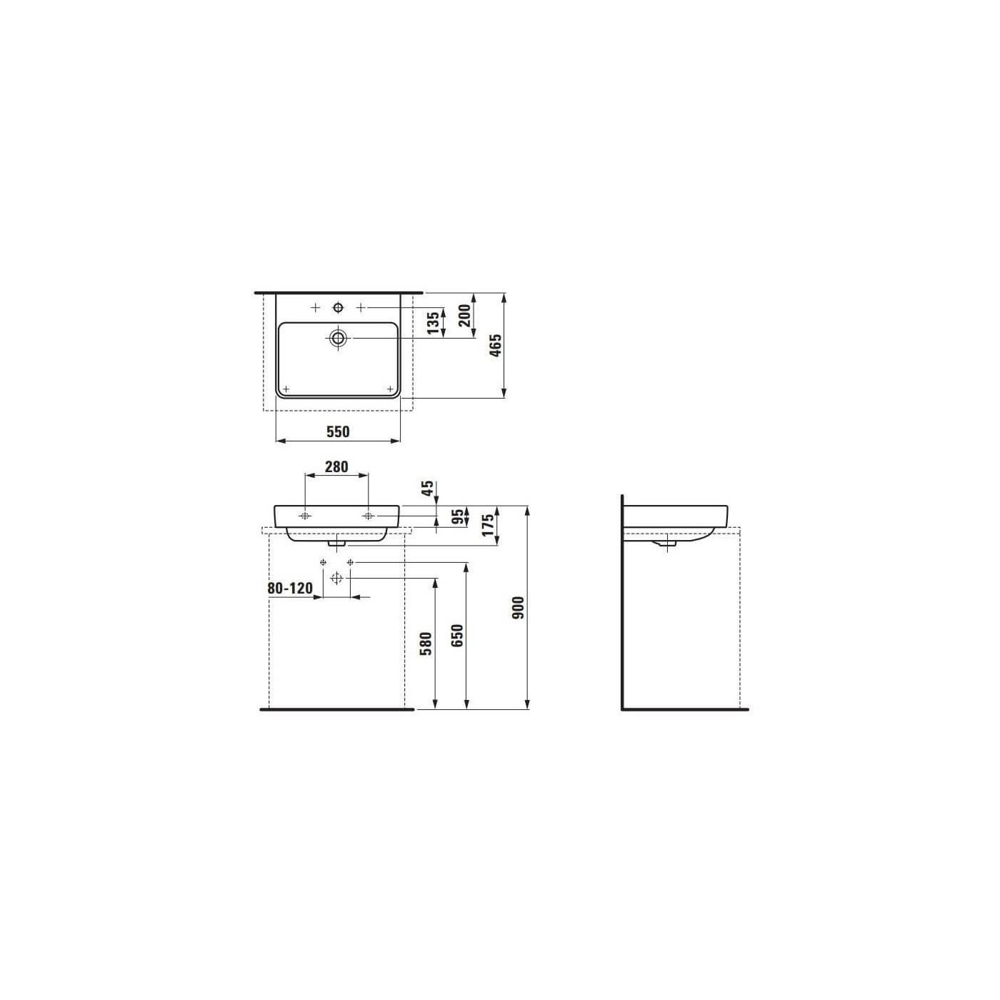 Umywalka Biała Pro S 55x46 H8169620001041 Laufen