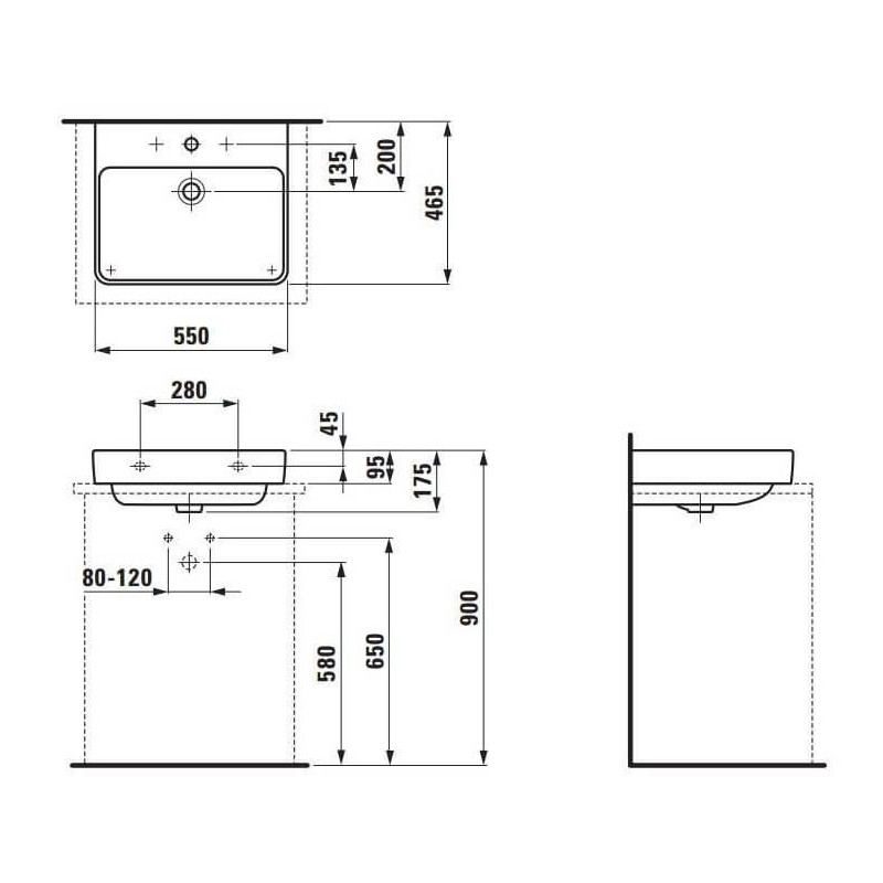 Umywalka Biała Pro S 55x46 H8169620001041 Laufen