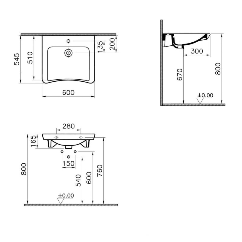 Umywalka Dla Osób Niepełnosprawnych 60x54,5 S20 5289B003-0001 Vitra