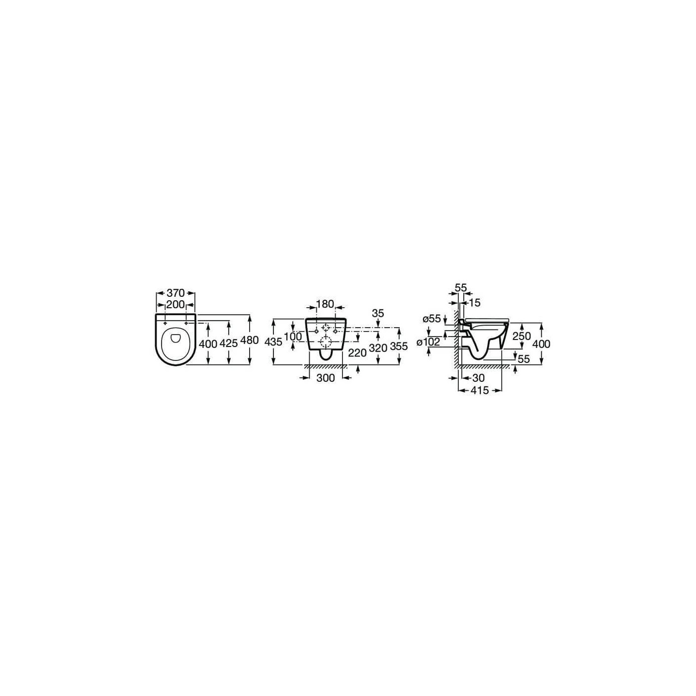 Miska WC Podwieszana Rimless Round Compacto A346528000 Roca