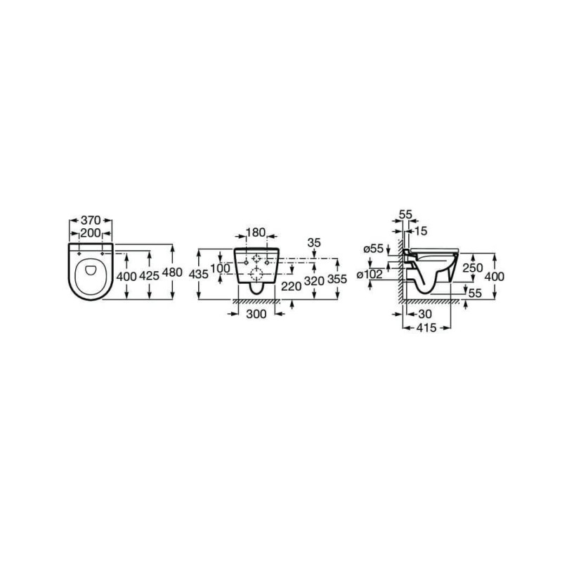 Miska WC Podwieszana Rimless Round Compacto A346528000 Roca