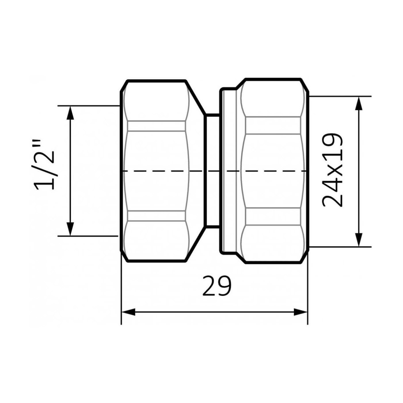 Adapter Na Stal Chrom 24x19 TGACR007 Terma