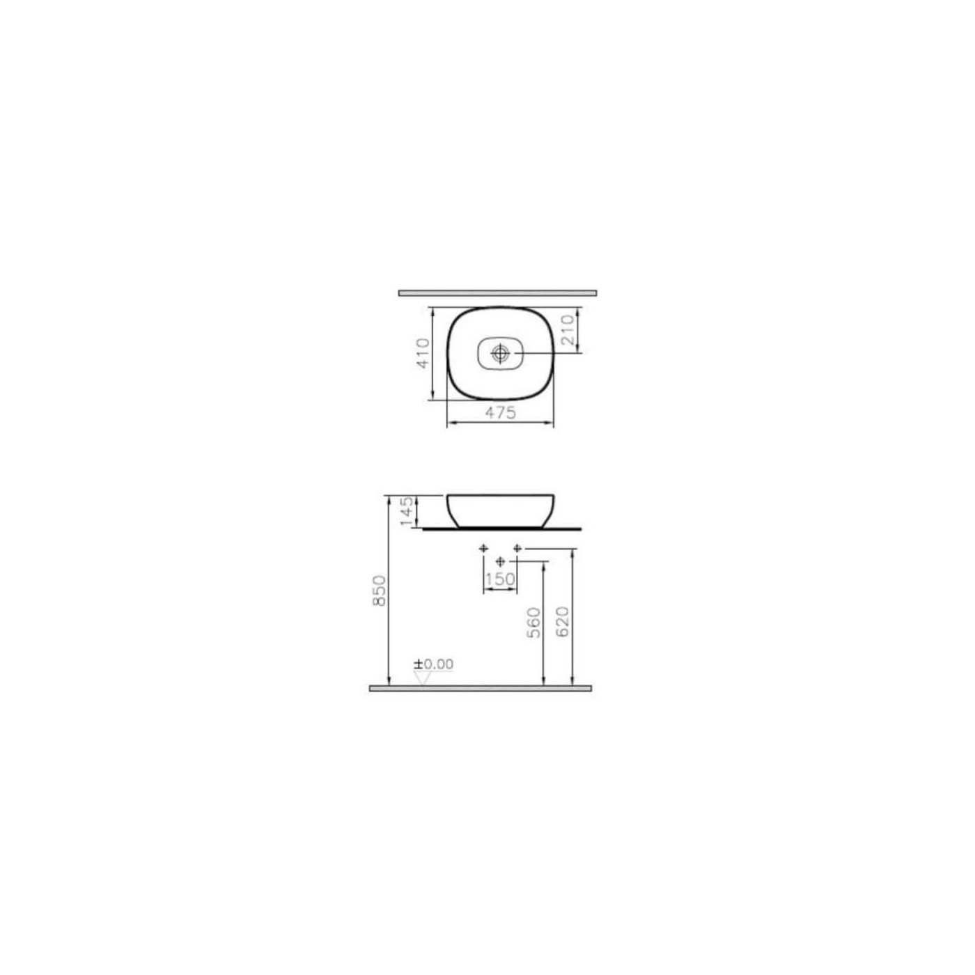 Outline Umywalka 47x40 cm 5994B403-0016 Vitra