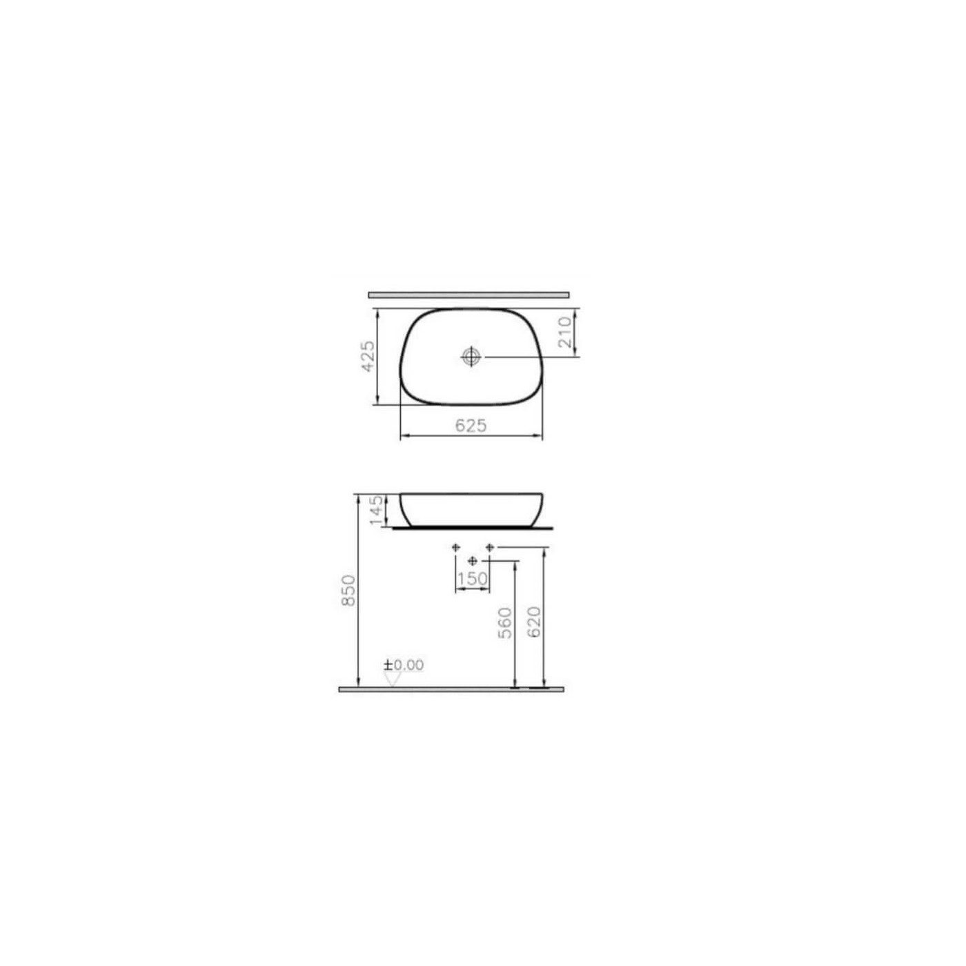 Outline Umywalka 63cm 5993B403-0016 Vitra