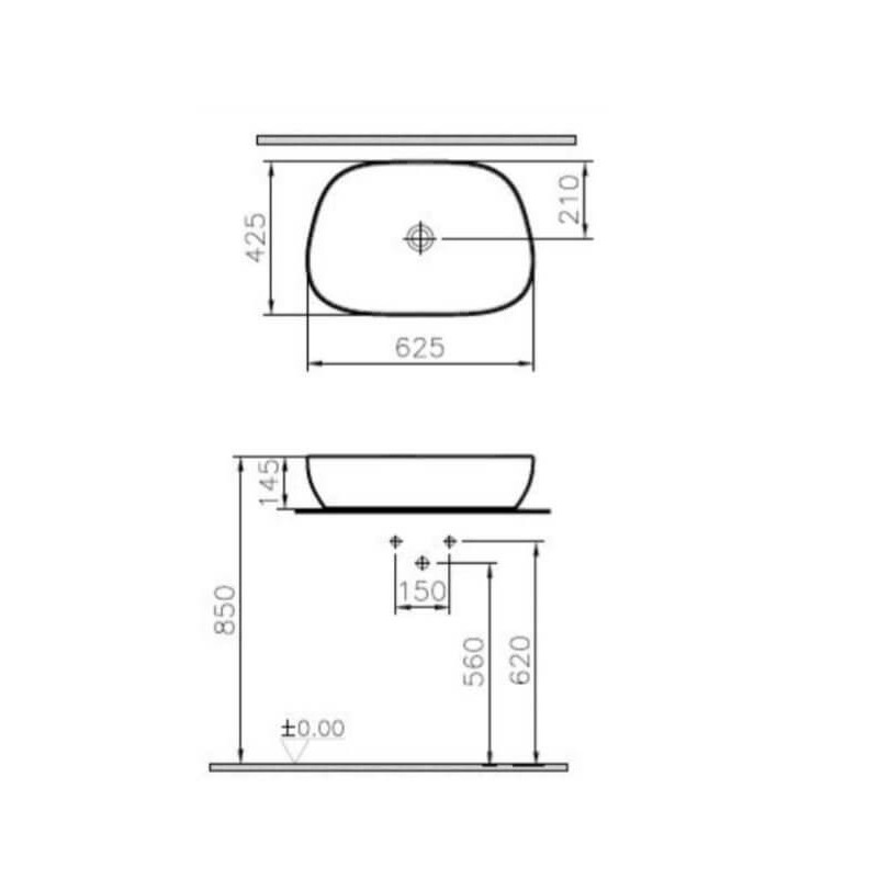 Outline Umywalka 63cm 5993B403-0016 Vitra
