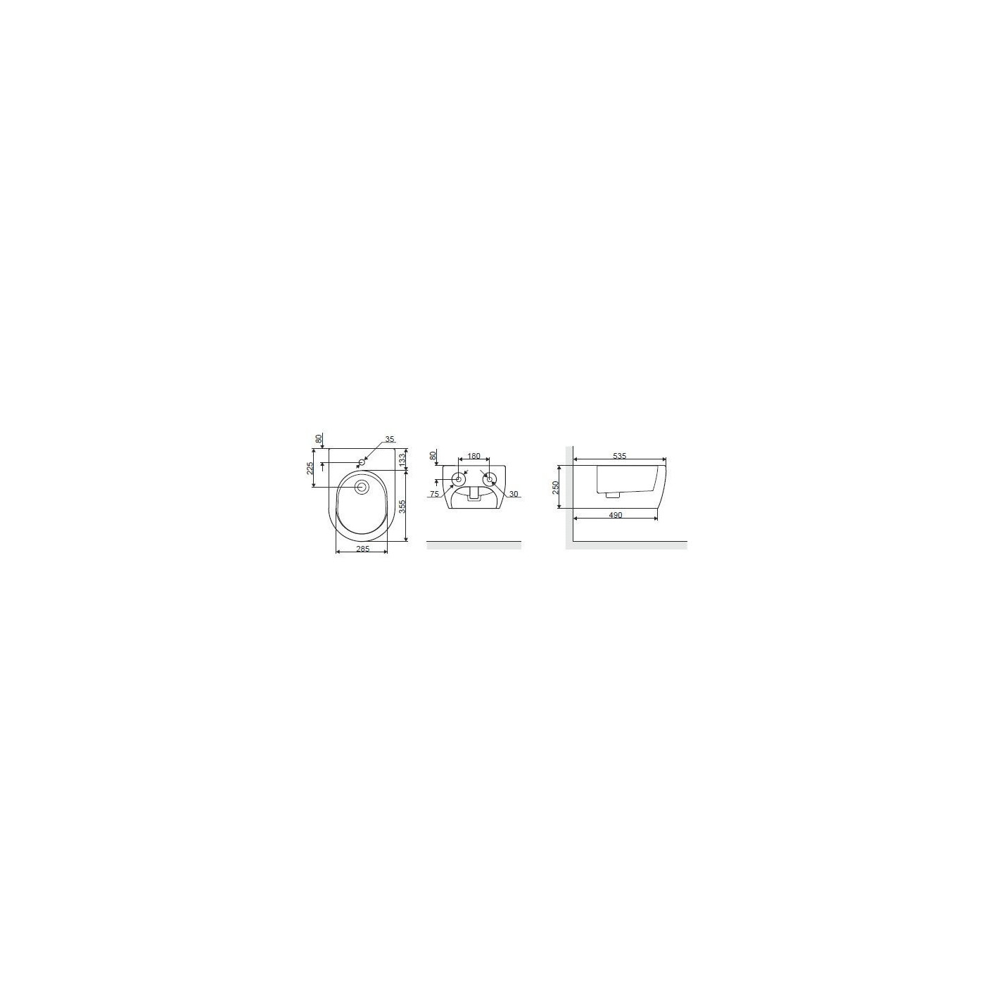 Bidet Wiszący Doto CEEX.1506.537.WH Excellent