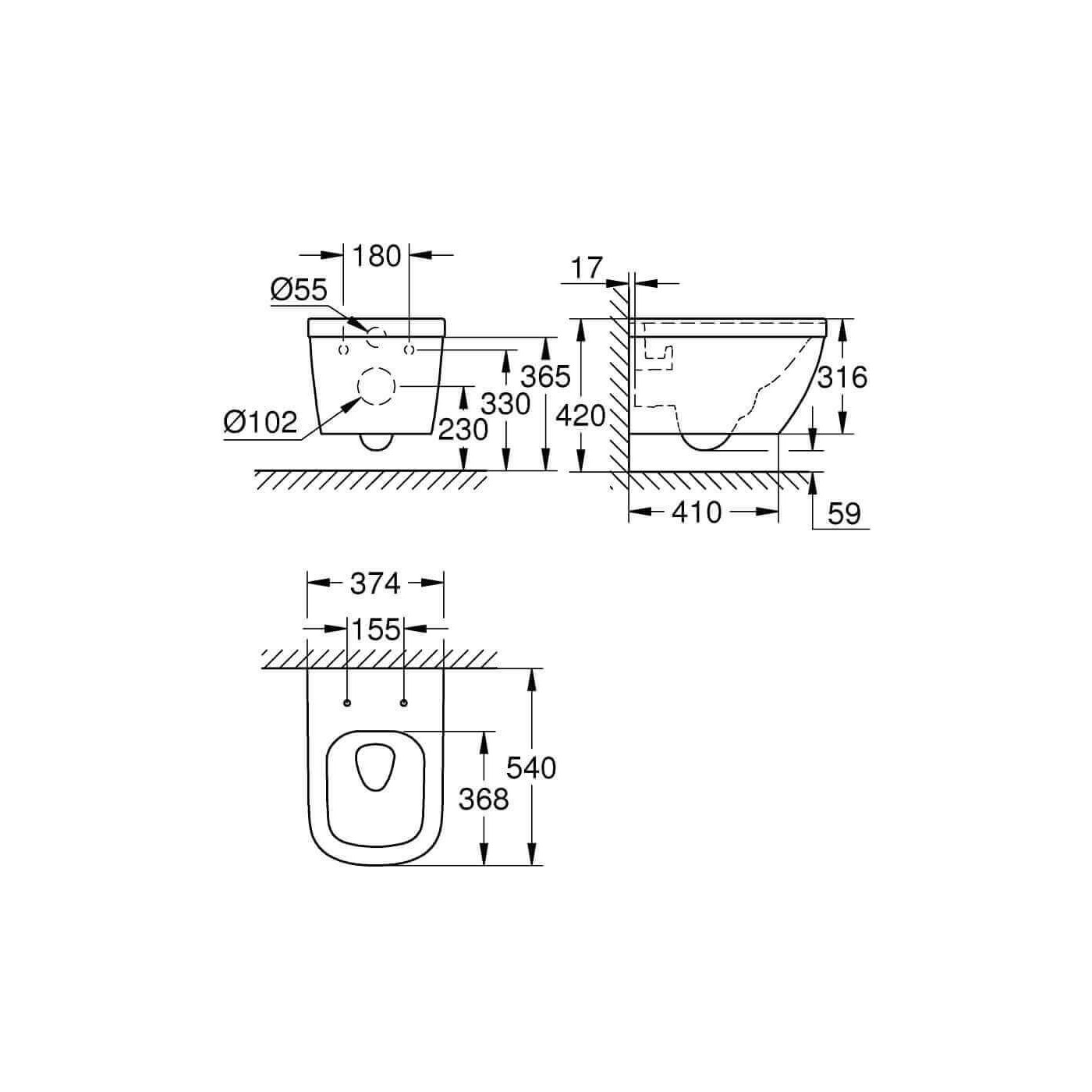 Miska WC Wisząca Euro Ceramic 39328000 Grohe