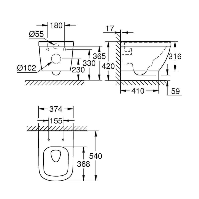 Miska WC Wisząca Euro Ceramic 39328000 Grohe