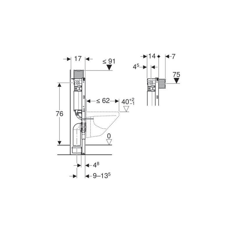 Stelaż Podtynkowy Duofix Do Misek WC Ze Spłuczką Omega 12cm 111.003.00.1 Geberit