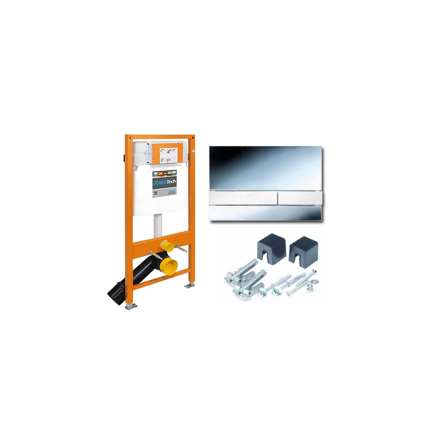 Stelaż JOMOTech Do Muszli Wiszącej Ze Wspornikami I Przyciskiem Exclusive 2.0 Chrom Połysk 174-91101300-00 Werit Jomo