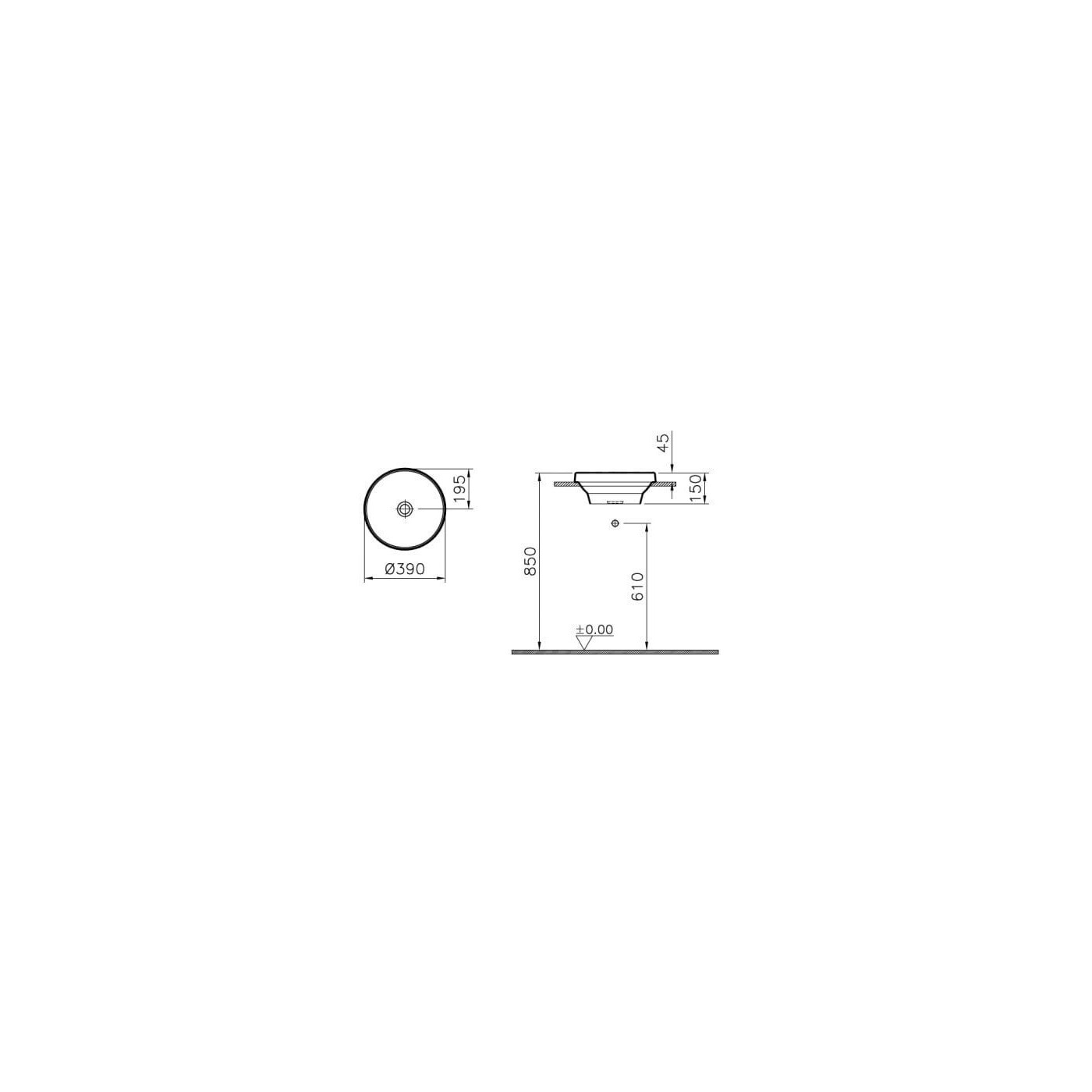 Umywalka Nablatowa Frame 40 5651B401-0016 Vitra