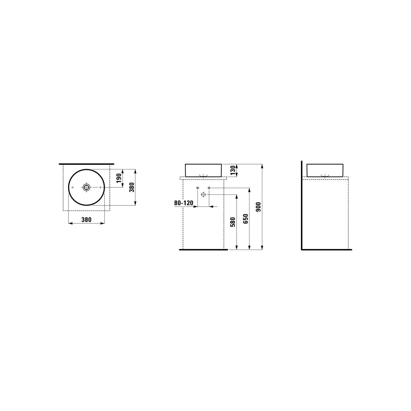 Umywalka Nablatowa Living Square 38x38 H8114350001121 Laufen