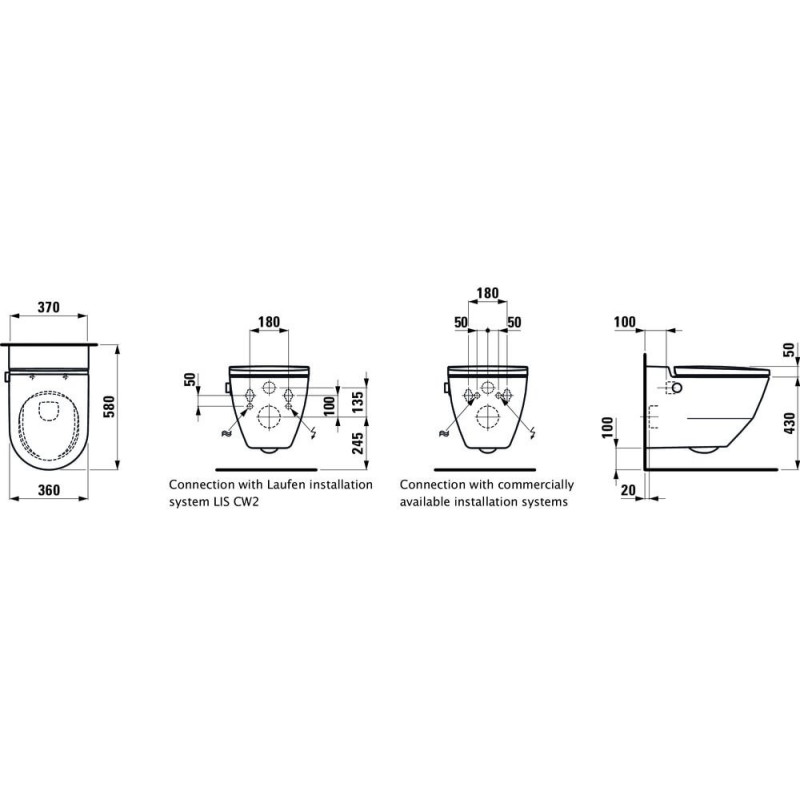Toaleta Myjąca Podwieszana Navia RIMLESS z Powłoką 68x37 H8206014000001 Laufen