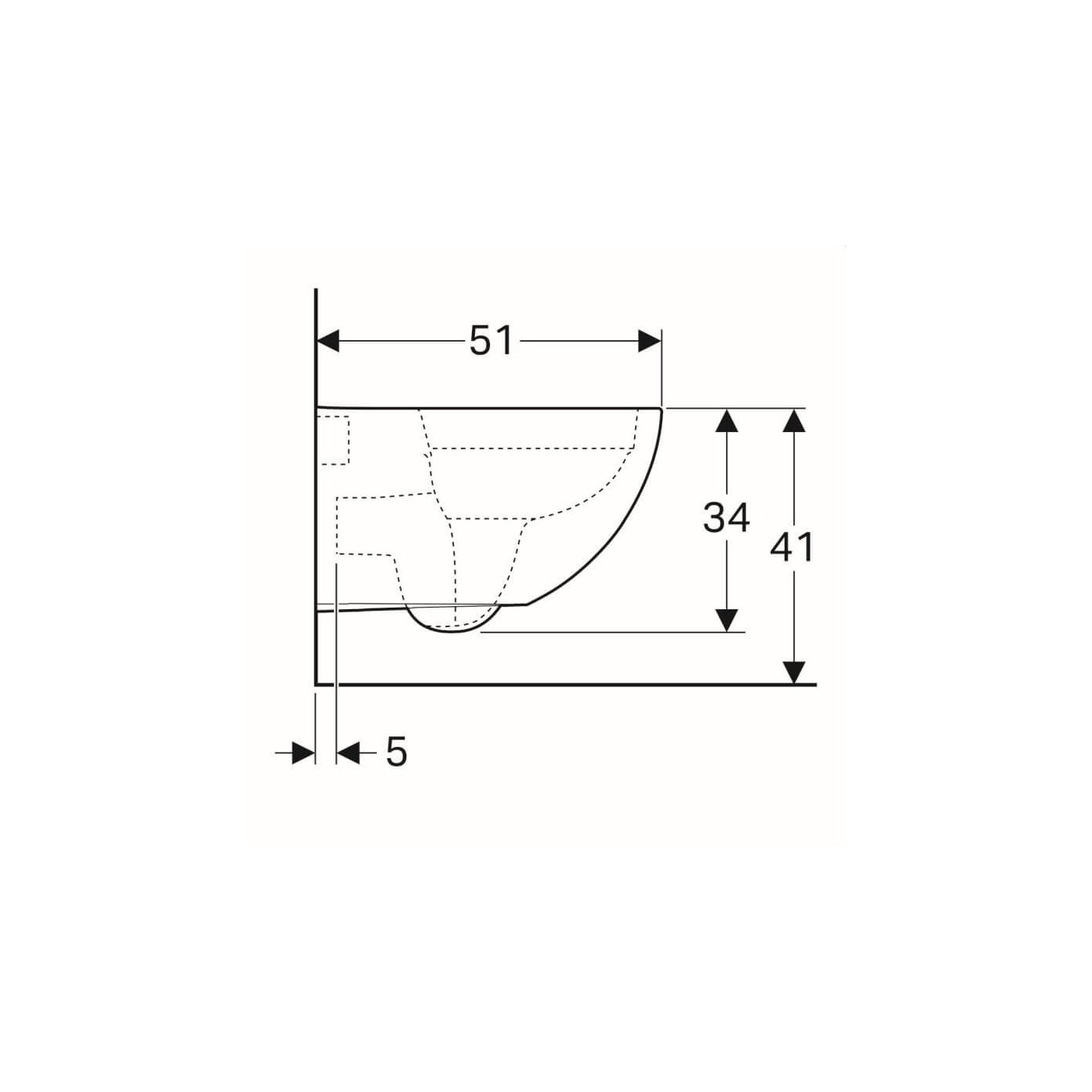 Muszla Wisząca 51x35 Acanto 500.600.01.2 Geberit