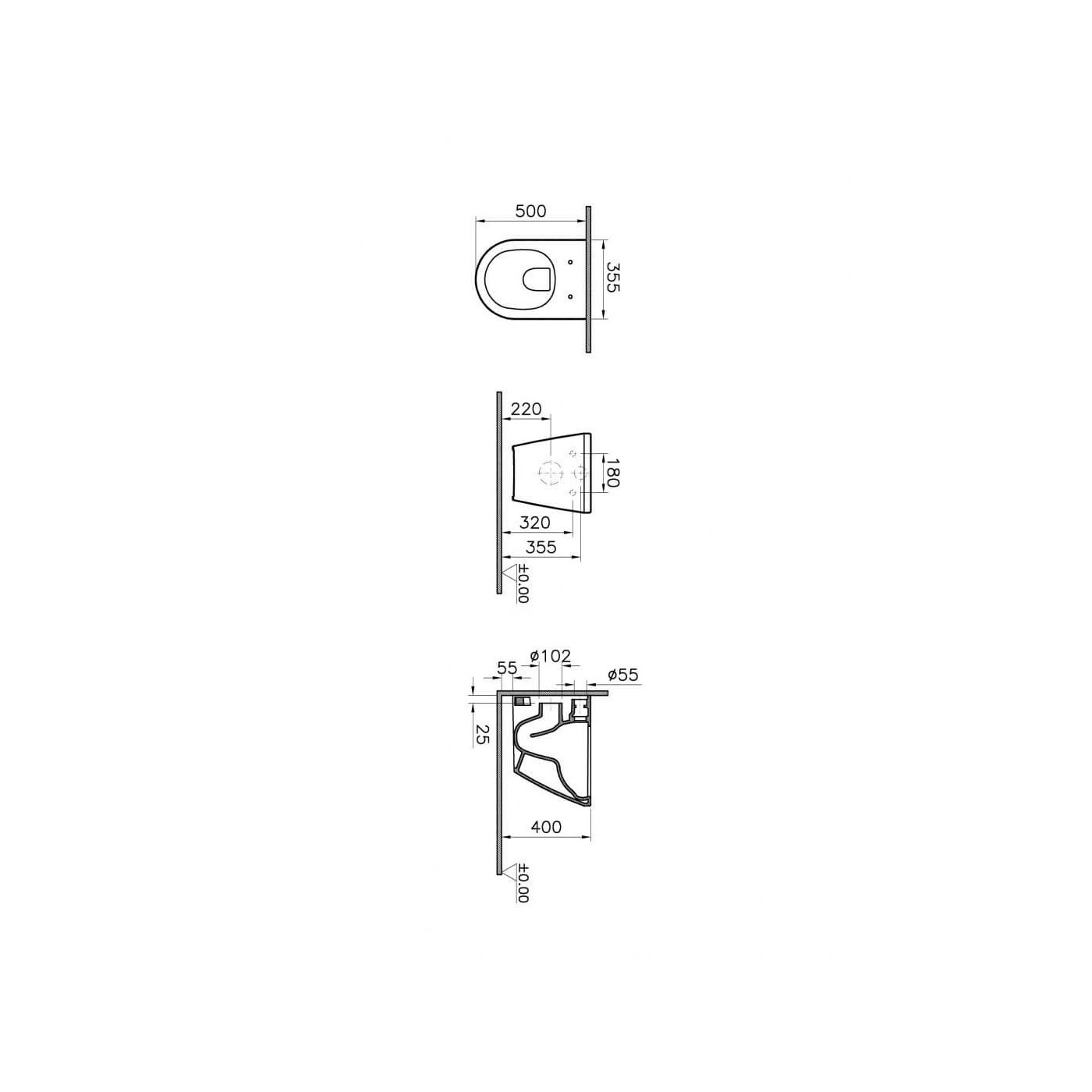 Muszla Wisząca 50x35,5 Integra 7040B003-0075 Vitra
