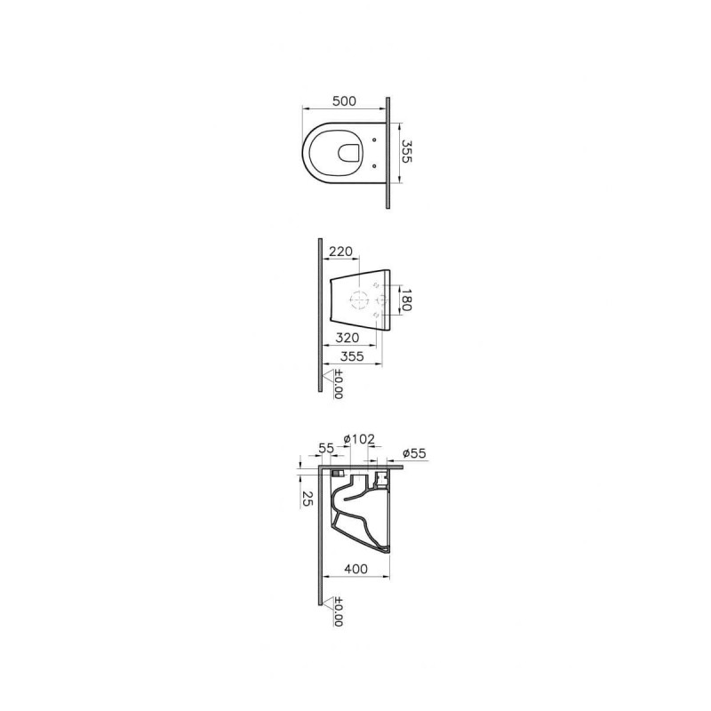 Muszla Wisząca 50x35,5 Integra 7040B003-0075 Vitra