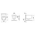 Miska WC Podwieszana Rimless 545x370 mm Kartell Biały H8203370000001 Laufen