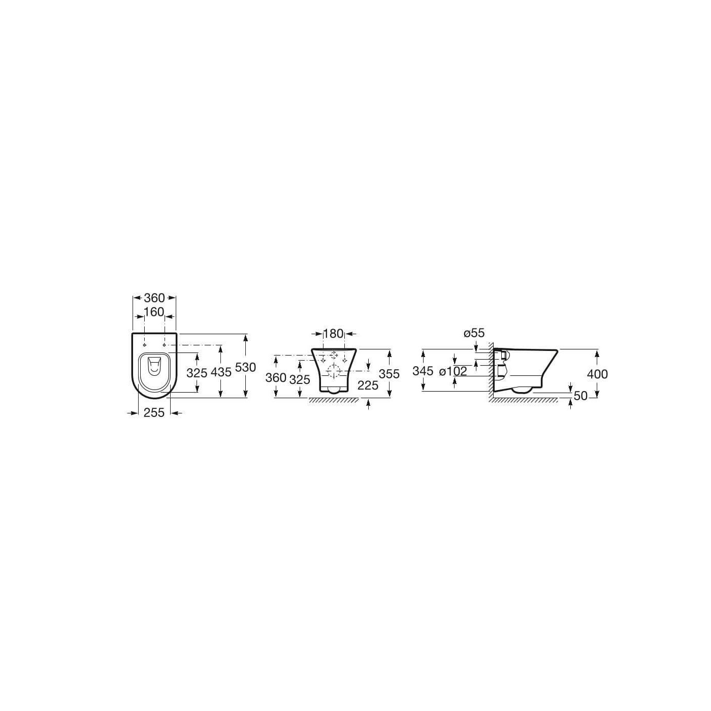 Miska Rimless Z Deską Wolnoopadającą 53,5x36 Nexo A34H64L000 Roca
