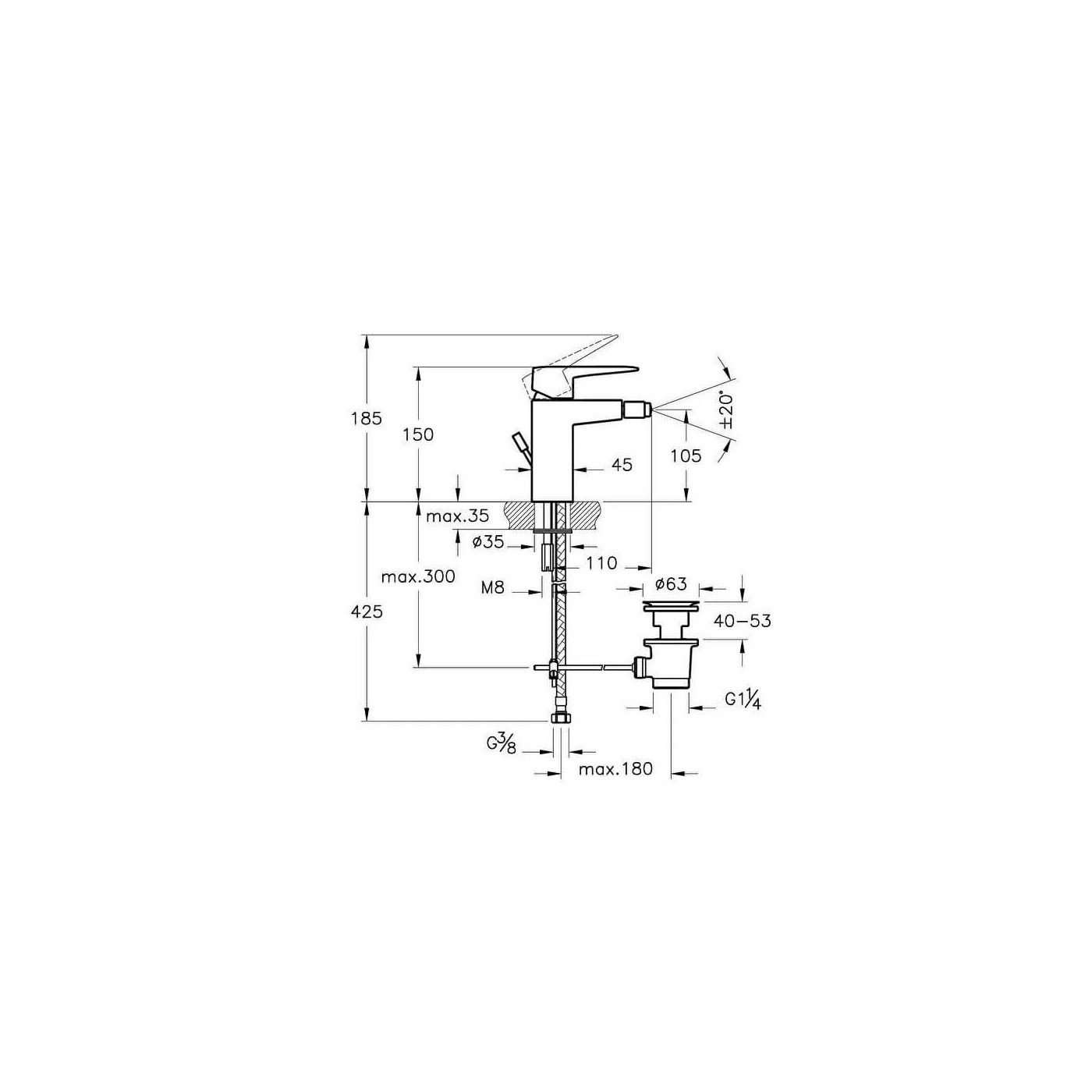 Bateria Bidetowa Root Gold A4273623EXP Vitra