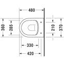 Miska WC Wisząca Compact Rimless Me By Starck 37x48 Biały 2530090000 Duravit