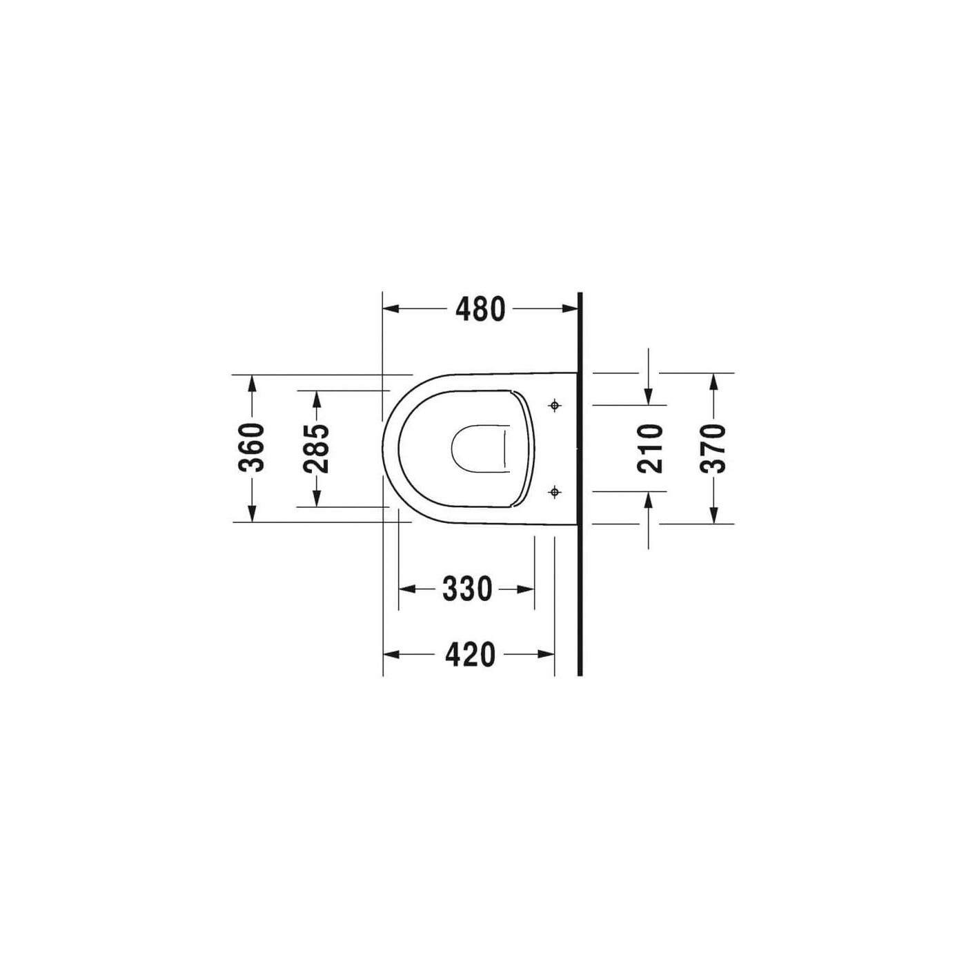 Miska WC Wisząca Compact Rimless Me By Starck 37x48 Biały 2530090000 Duravit
