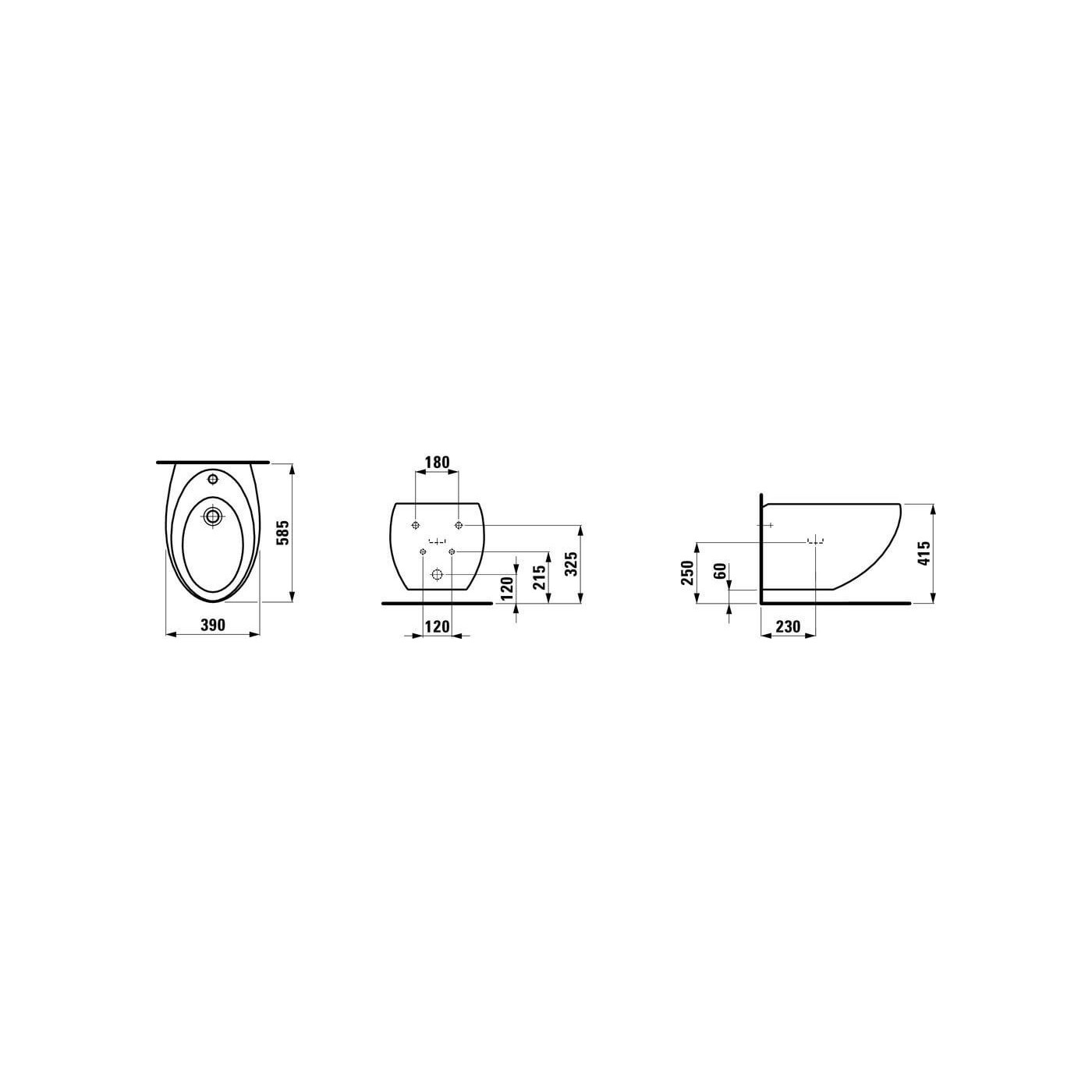 Bidet Podwieszany Alessi 58,5x39 H8309714003041 Laufen