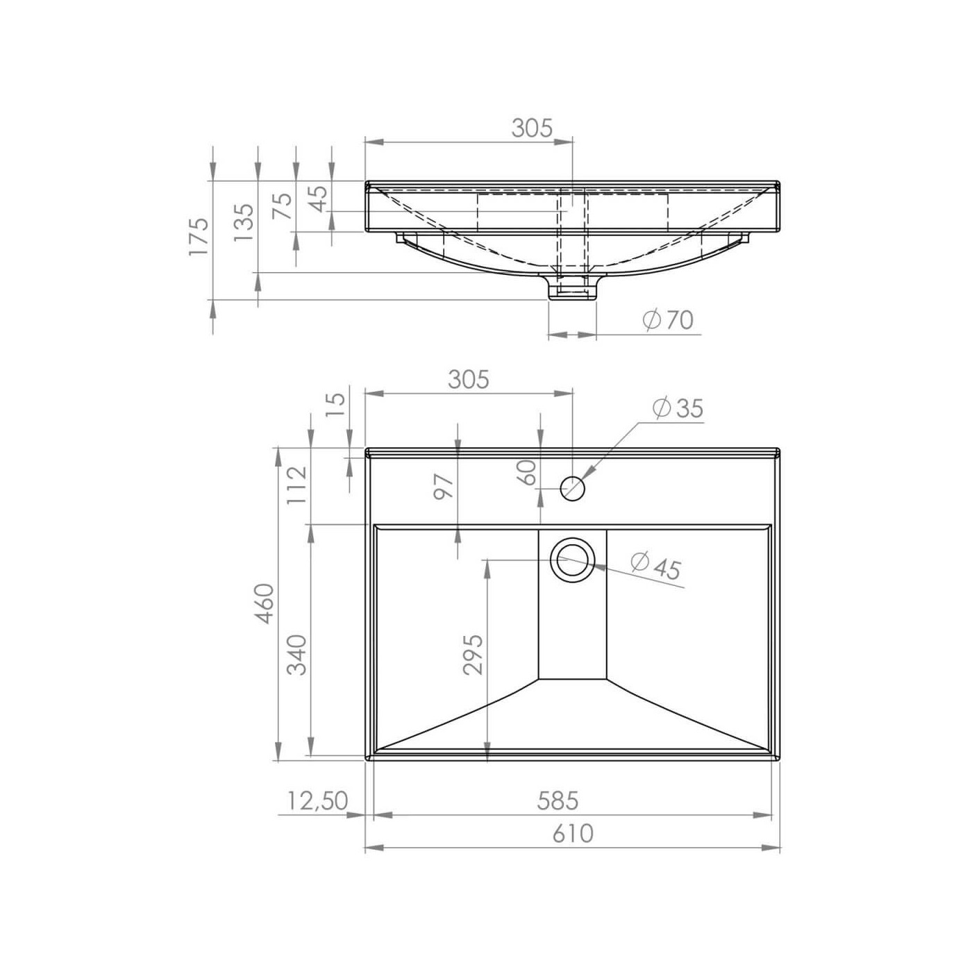 Umywalka Maxxi 61x46 145805 Elita