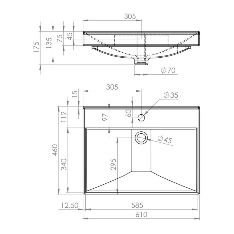 Umywalka Maxxi 61x46 145805 Elita