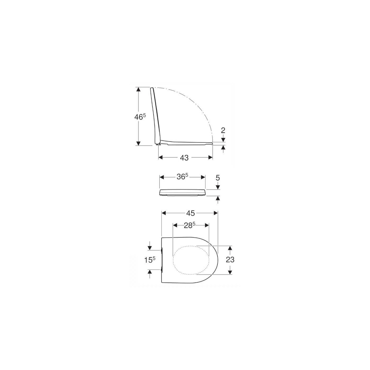 Deska WC iCon Slim 45x36,5 574950000 Geberit