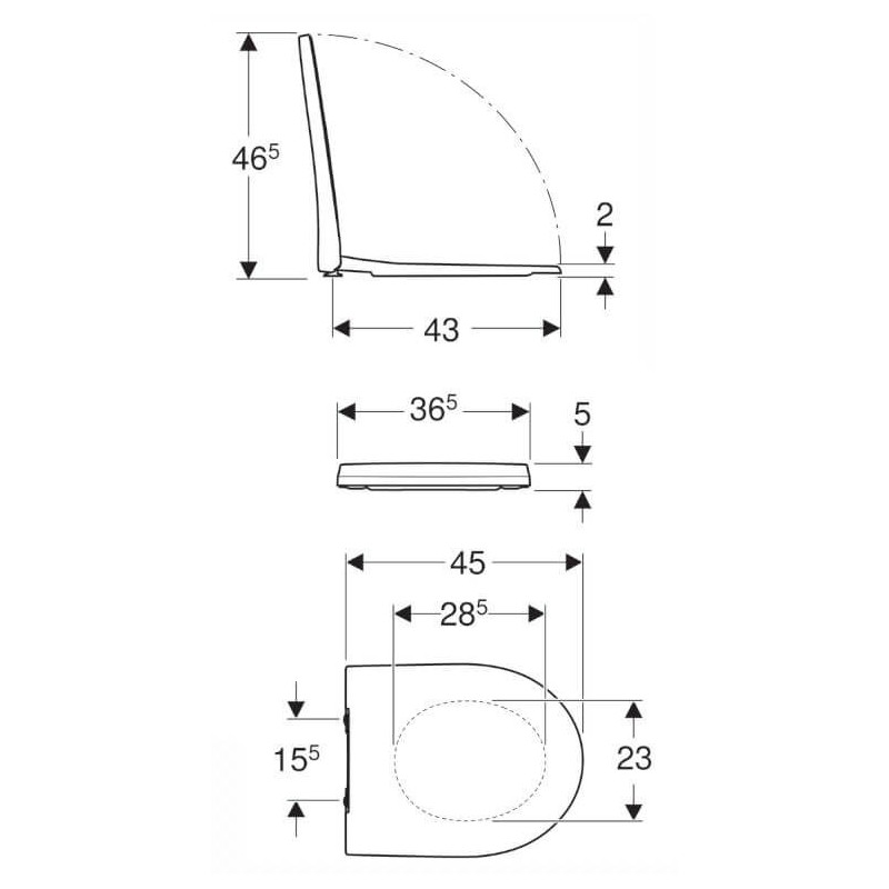 Deska WC iCon Slim 45x36,5 574950000 Geberit
