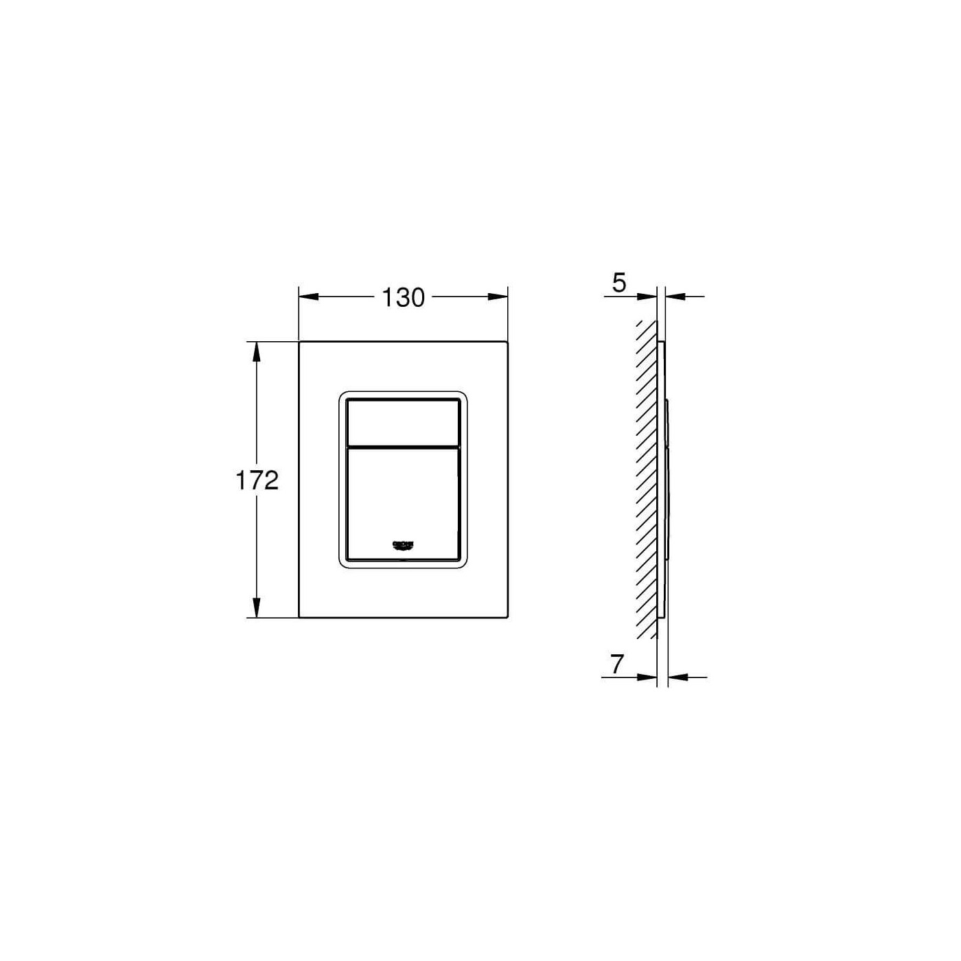 Przycisk Skate Cosmopolitan S 13x17,2 Brushed Cool Sunrise 37535GN0 Grohe
