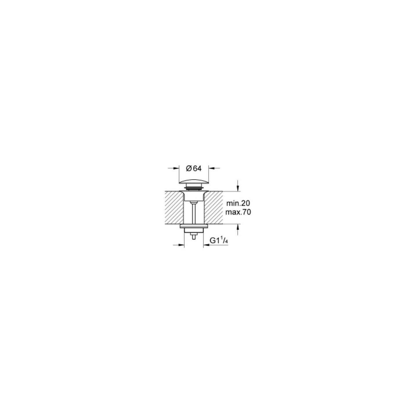 Korek Umywalkowy Hard Graphite 65807A00 Grohe