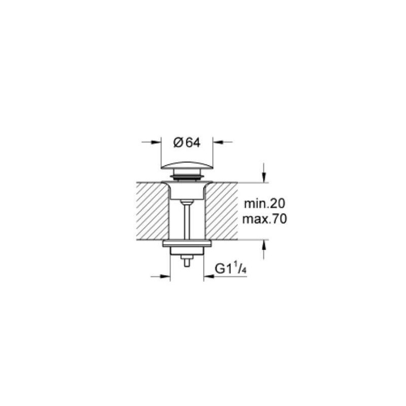 Korek Umywalkowy Hard Graphite 65807A00 Grohe