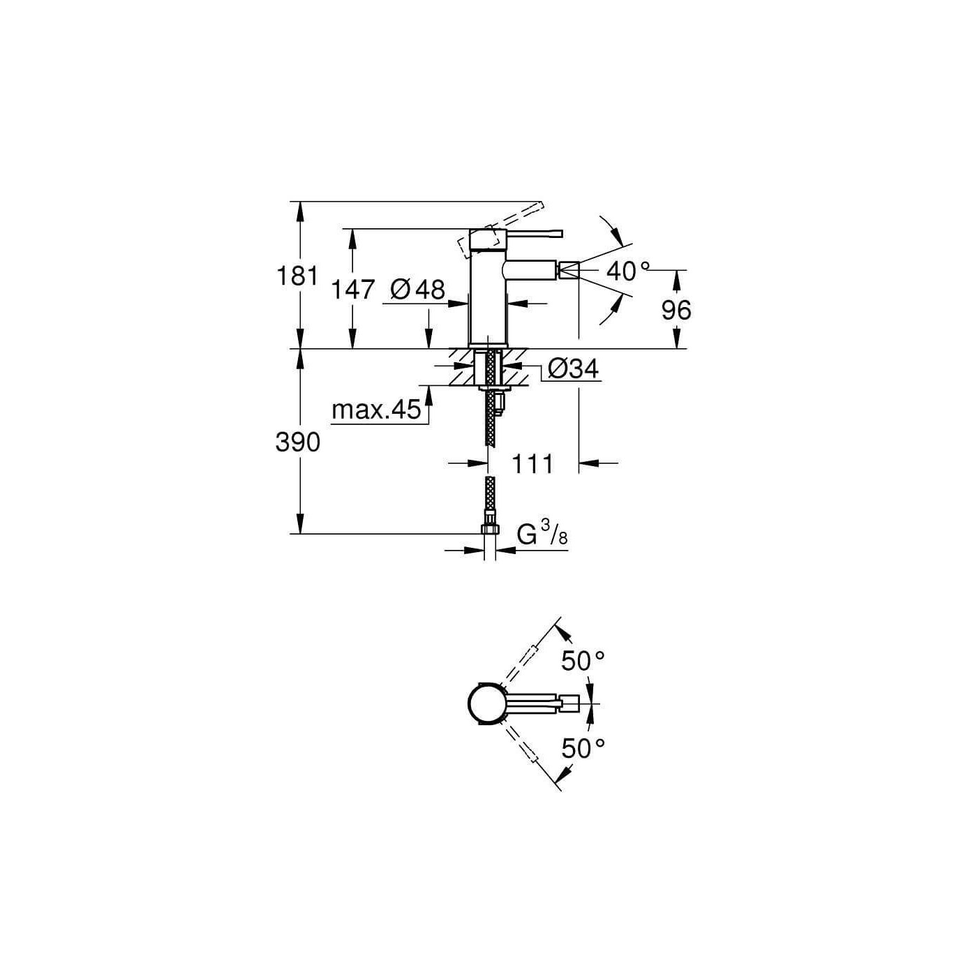 Bateria Bidetowa S Essence 24395KF1 Grohe
