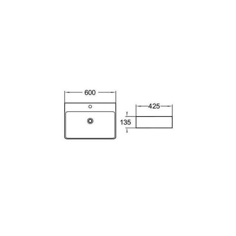 Umywalka Nablatowa Forli 60x42 LT-2173 Emporia