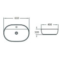 Umywalka Nablatowa Mili New 61x40x12 LT-2203 Emporia