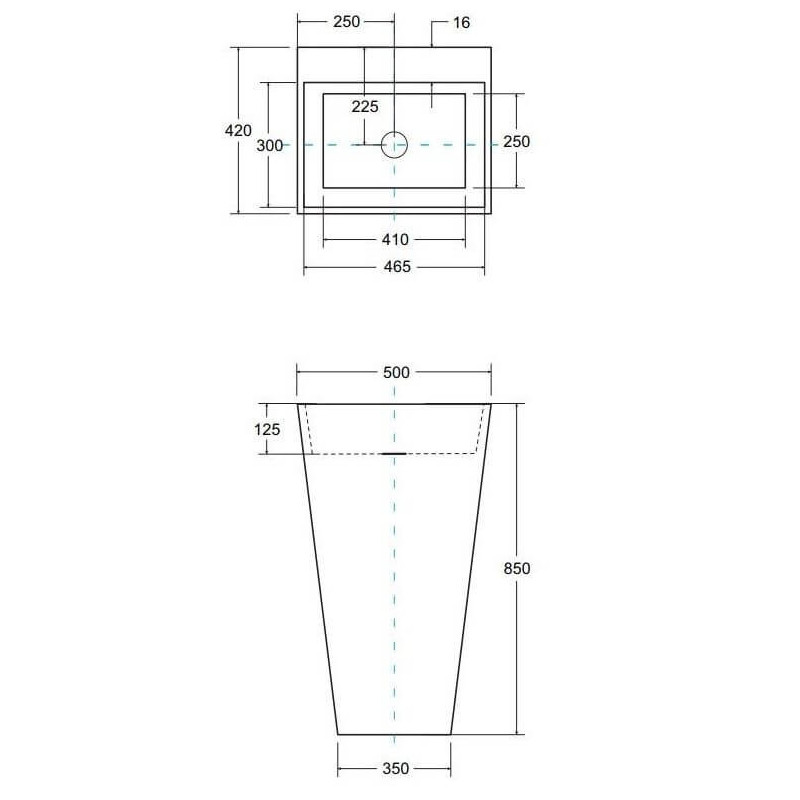 Umywalka Wolnostojąca Vera 40x50x85 cm UMD-V-WO Besco