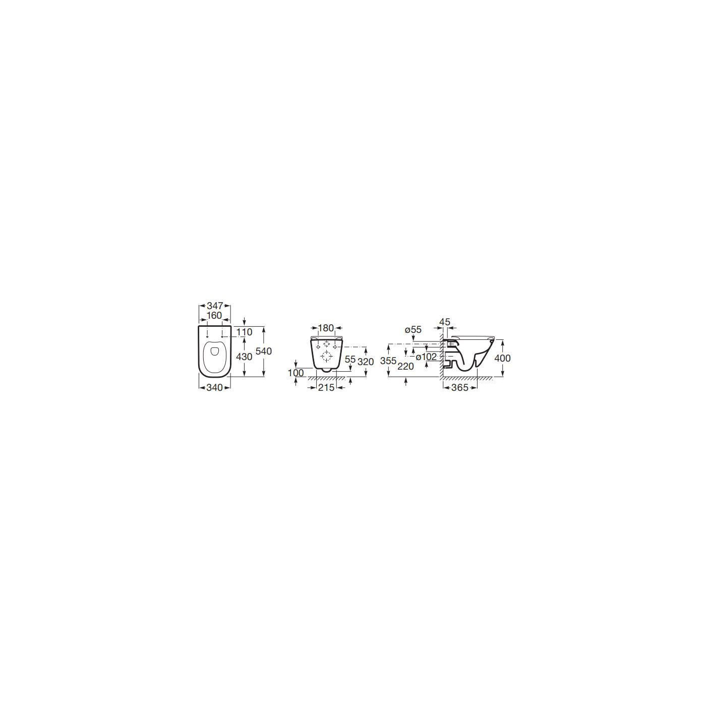 Miska Podwieszana WC Rimless Z Deską Wolnoopadającą Ultraslim Square A34H472000 Roca
