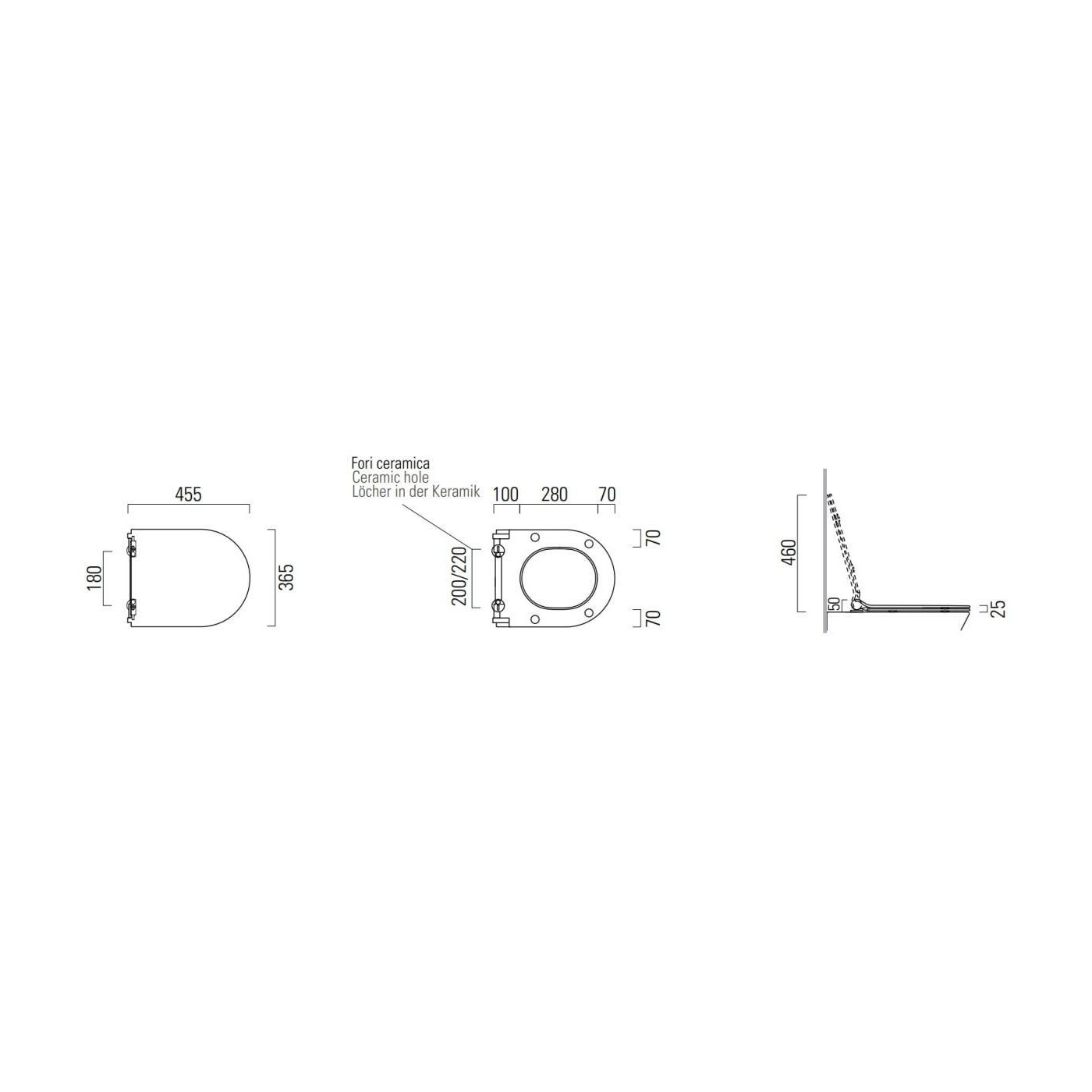 Deska Soft Close Slim Czarna 45,5 x 36,5 cm MS86CSN26 GSI