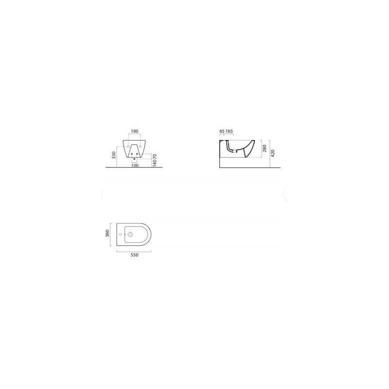 Bidet Wiszący Czarny Mat 56 x 30 x 38 cm 8865126 GSI