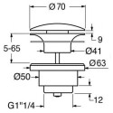 Korek Umywalkowy Ceramiczny Czarny PVC26 GSI