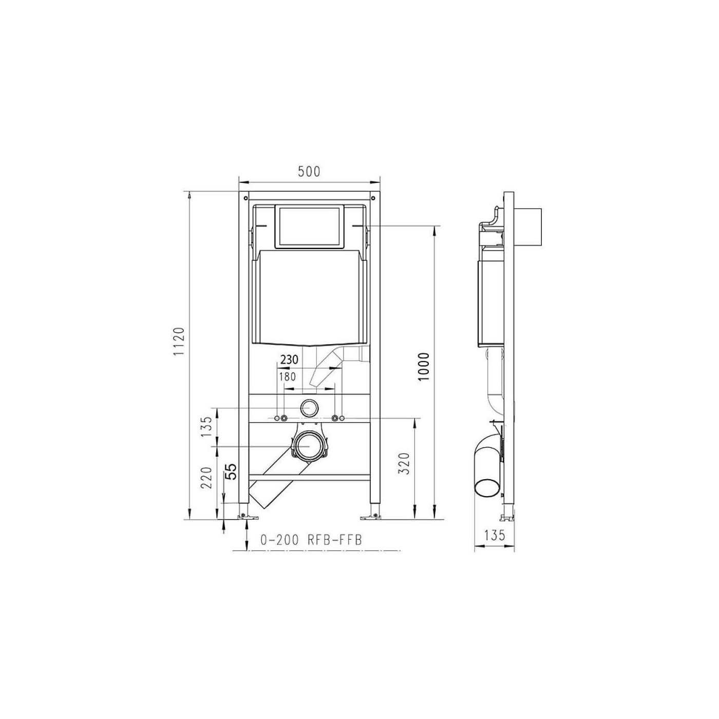 Zestaw 3w1 Jomotech 112 Stelaż WC + Przycisk Exclusive 2.0 Czarny + Wsporniki 174-91102500-00 Werit