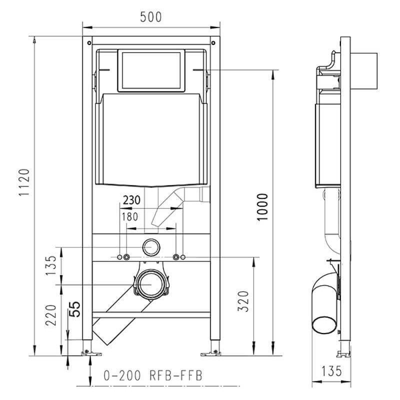 Zestaw 3w1 Jomotech 112 Stelaż WC + Przycisk Exclusive 2.0 Czarny + Wsporniki 174-91102500-00 Werit