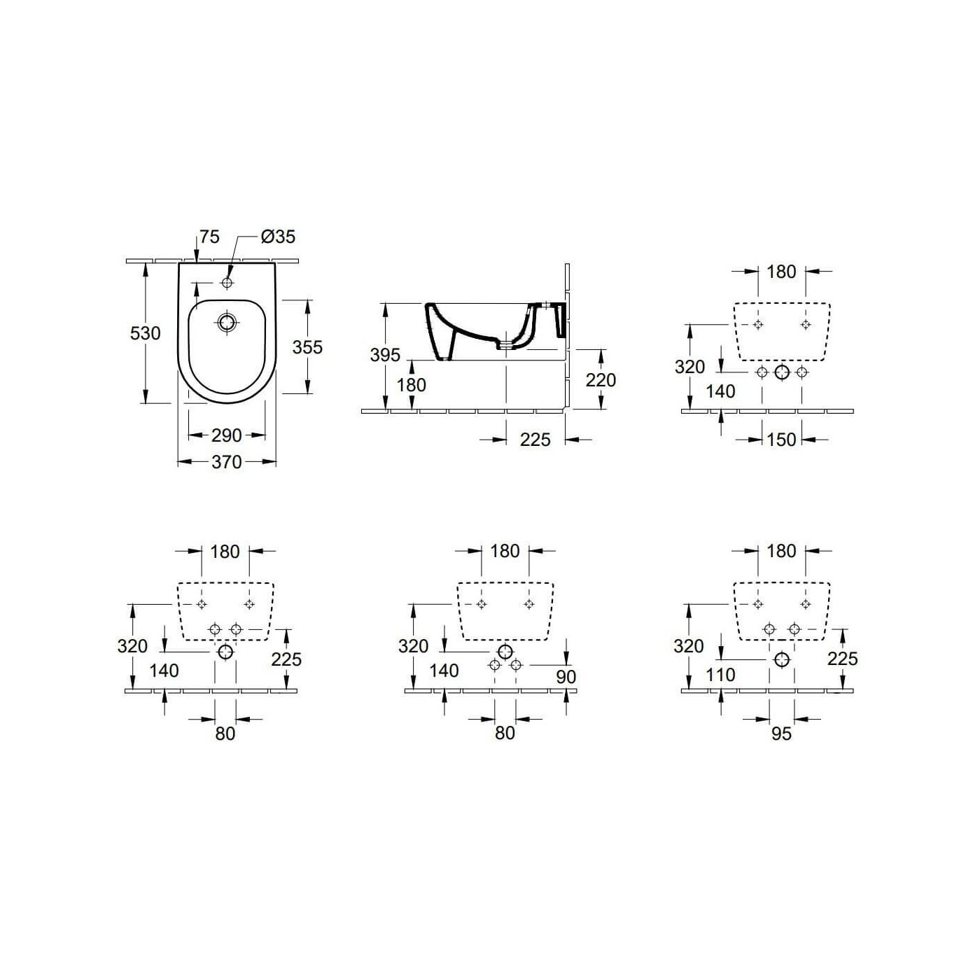 Bidet Podwieszany Avento 53x37 54050001 Villeroy&Boch